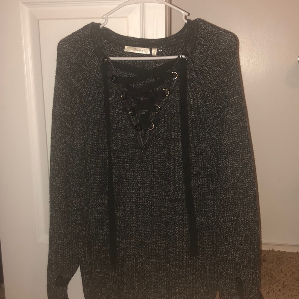 Cute lace up sweater